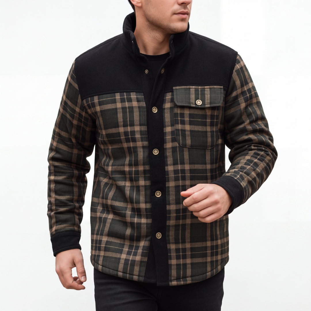 Flanelljacke Herren - Winddicht - Gefüttert & Kariert im Holzfäller-Look