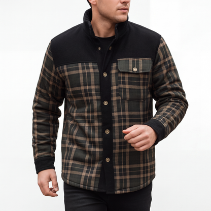 Flanelljacke Herren - Winddicht - Gefüttert & Kariert im Holzfäller-Look