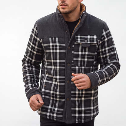 Flanelljacke Herren - Winddicht - Gefüttert & Kariert im Holzfäller-Look