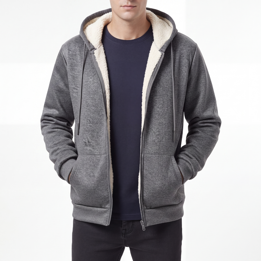Kapuzenjacke Herren - Winddicht & Gefüttert - Durchgehender Zipper