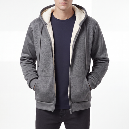 Kapuzenjacke Herren - Winddicht & Gefüttert - Durchgehender Zipper