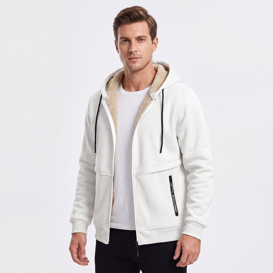 Kapuzenjacke Herren - Winddicht & Gefüttert - Durchgehender Zipper