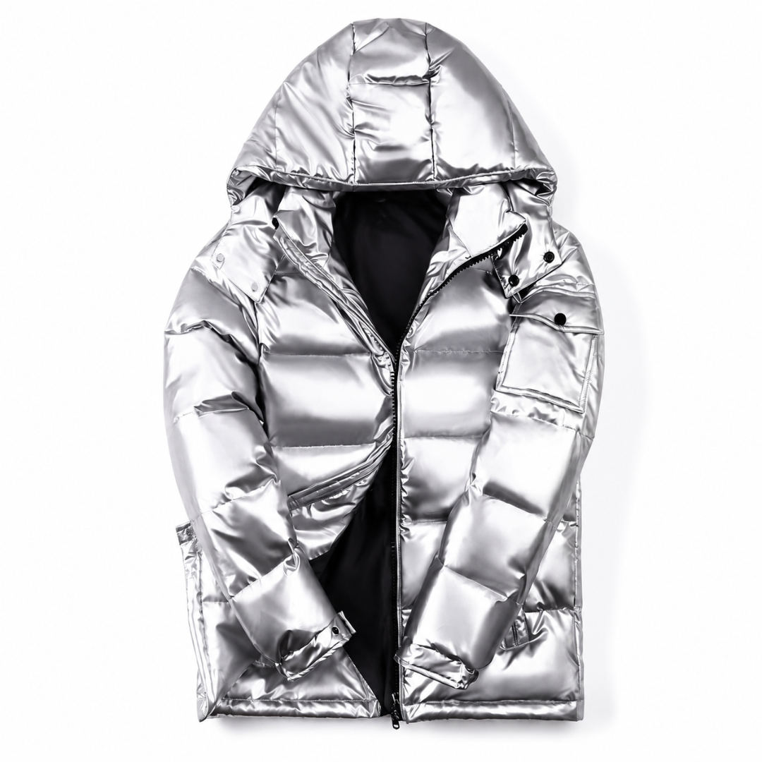 Daunenjacke Herren - 80 % Entendaune - Abnehmbare Kapuze & Glanz