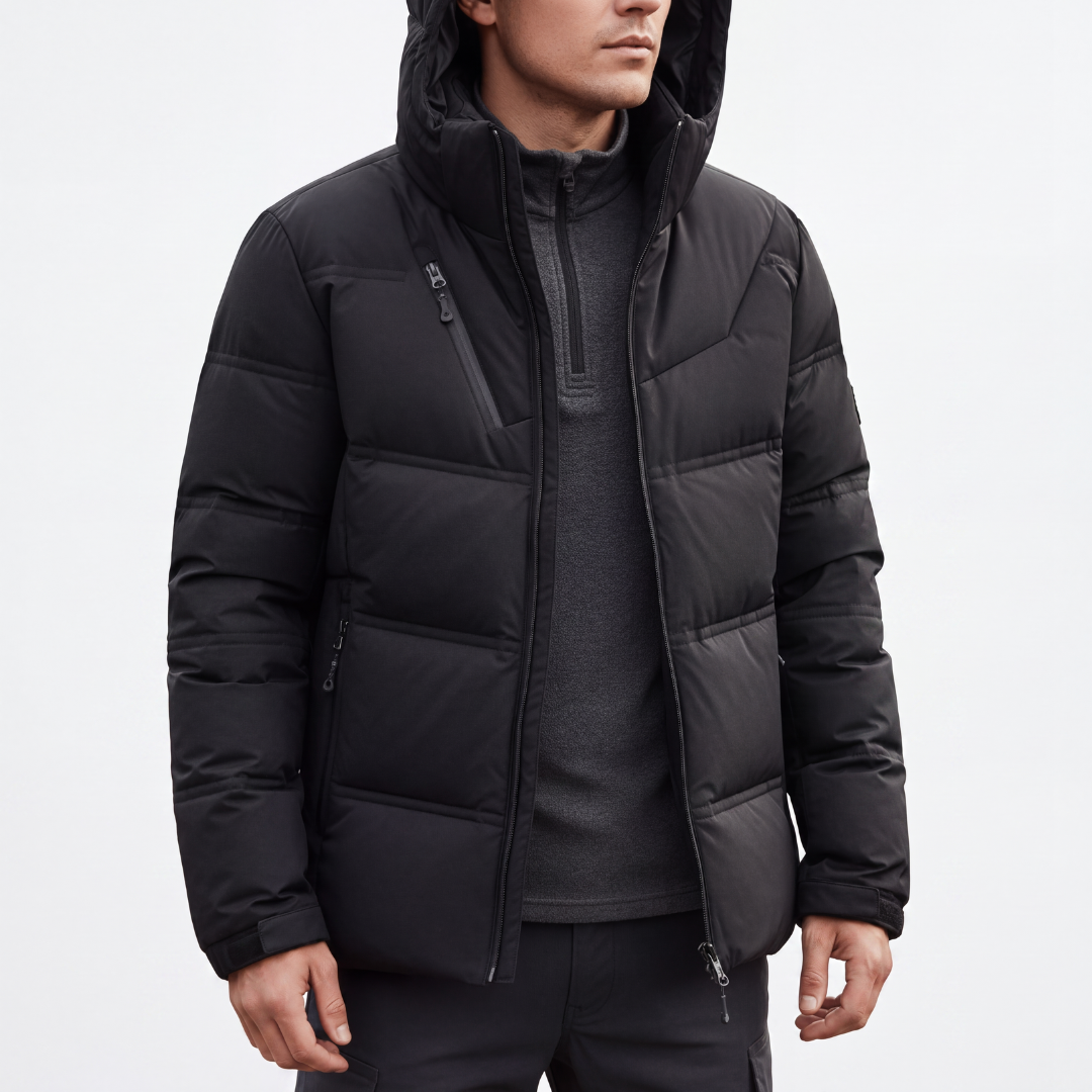 Winterjacke Herren - Wasserdicht & Winddicht - Kapuze in Daunenoptik