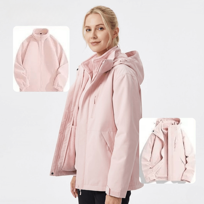 Regenjacke Damen 3-in-1 - wasserdicht - mit Fleecejacke