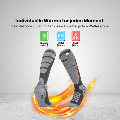 Heizsocken mit Akku - 3 Wärmestufen - für Ski und Outdoor