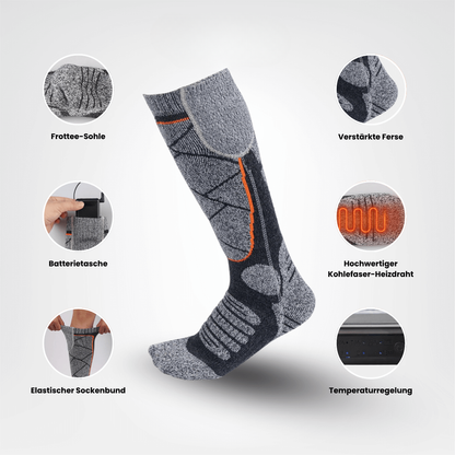 Heizsocken mit Akku - 3 Wärmestufen - für Ski und Outdoor