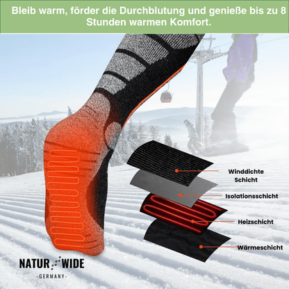 Heizsocken mit Akku - 3 Wärmestufen - für Ski und Outdoor