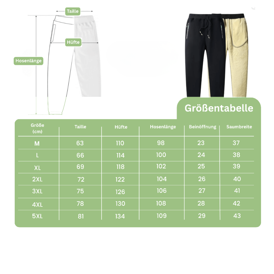 Thermohose Herren - gefütterte Jogginghose - winddicht
