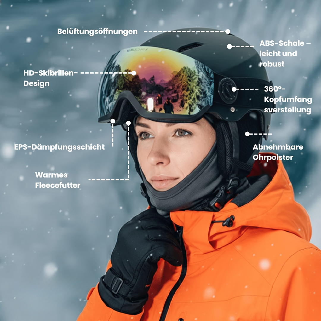 Skihelm mit Visier - ABS-Schale & EPS-Dämpfung - Verstellbar