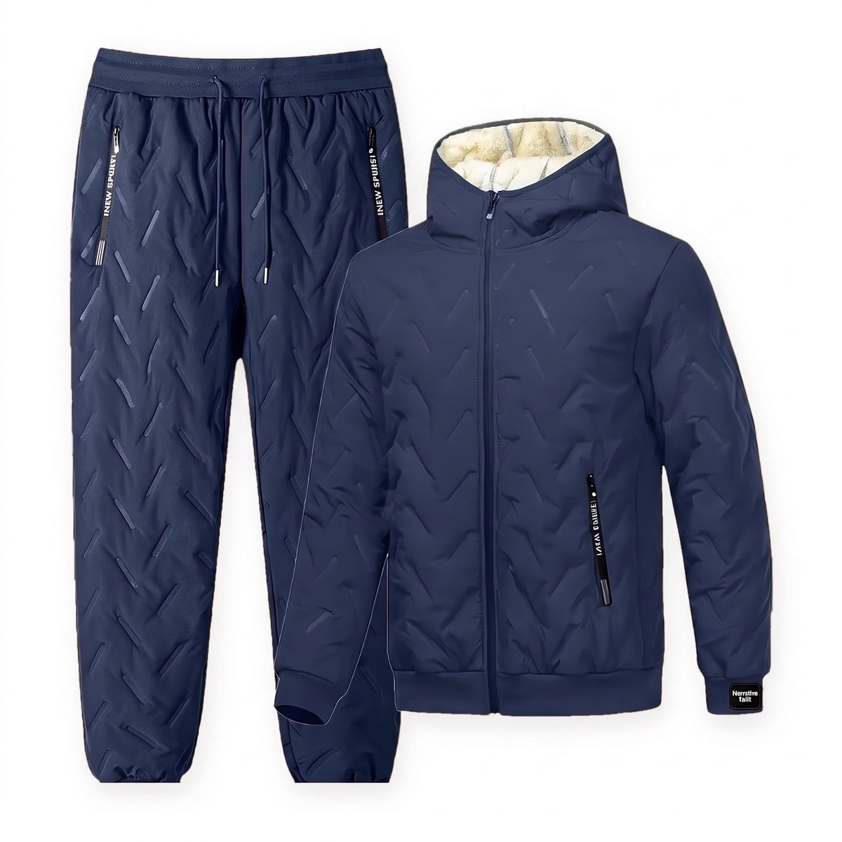 Thermoanzug Herren in Marineblau mit Reißverschlusstaschen