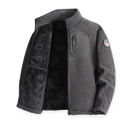 Fleecejacke Herren in Dunkelgrau mit Plüschfutter