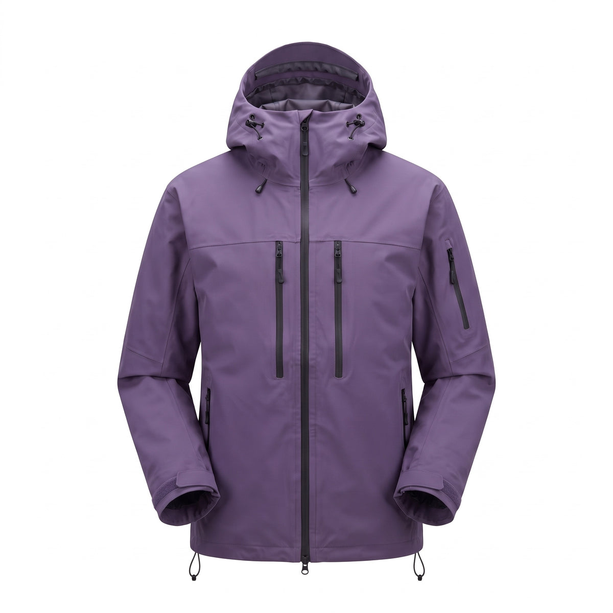 Skijacke Unisex Violett – Schneejacke mit Kapuze auf weißem Hintergrund